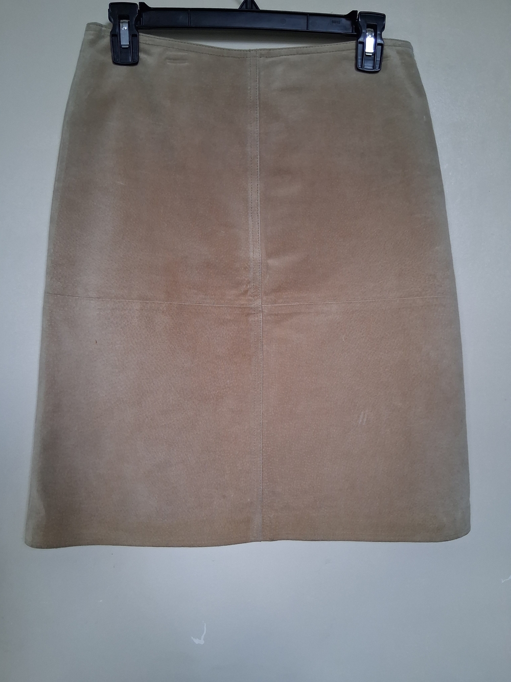 Neutral Tan Suede Pencil Skirt